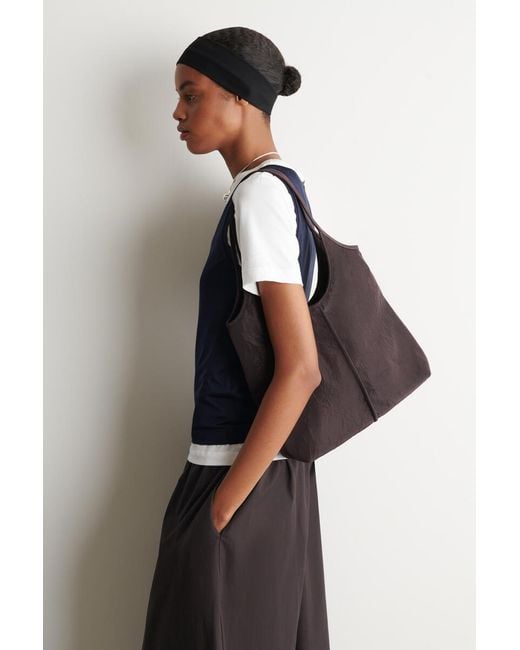 COS Purple Sculpted Tote Bag
