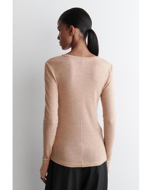 COS Natural Slim Merino Wool Top