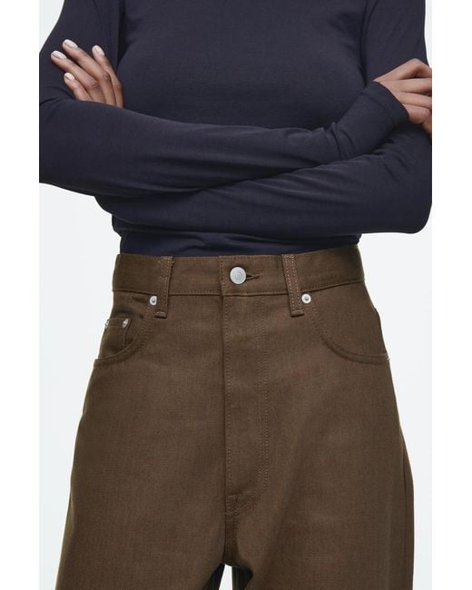 COS Brown Bay Barrel-Leg Jeans
