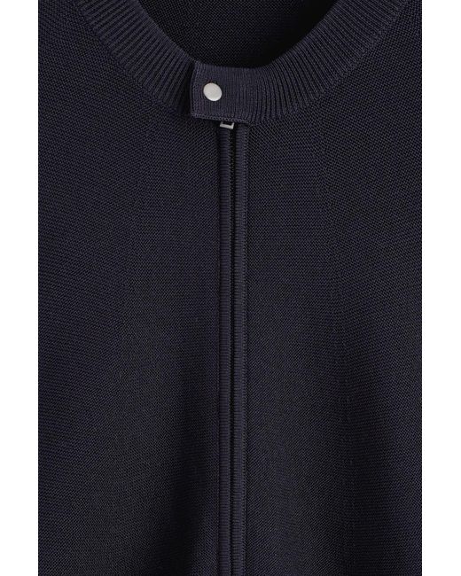 COS Blue Racer-Neck Knitted Jacket for men