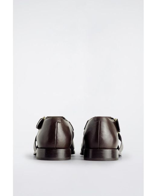 COS White Leather Fisherman Sandals for men