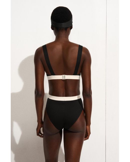 COS Black Colour-Block Scuba Bikini Top