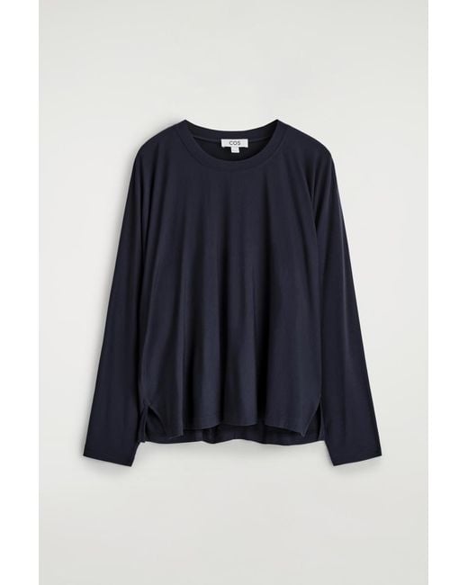 COS Blue Fluid Jersey Long-Sleeved Top