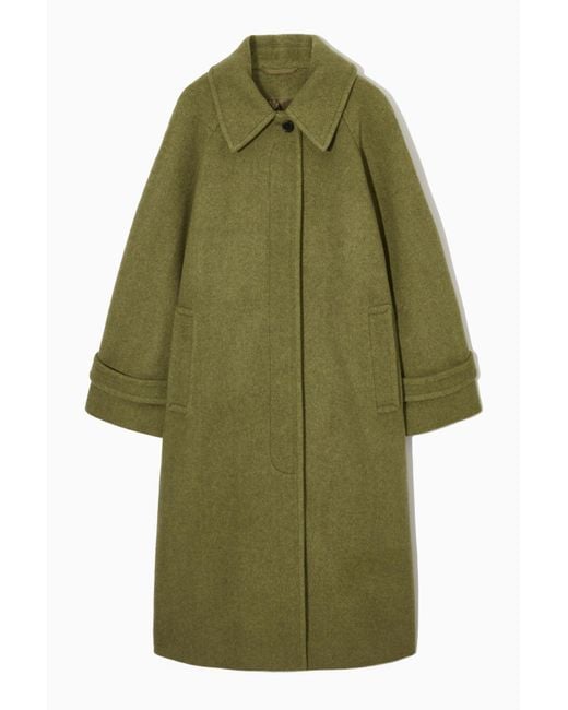 COS Wool-blend Tailored Coat in Green | Lyst