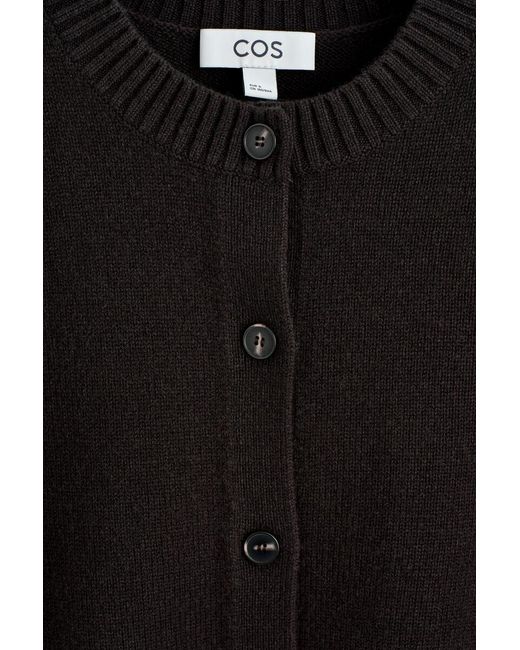 COS Black Merino Wool Cardigan