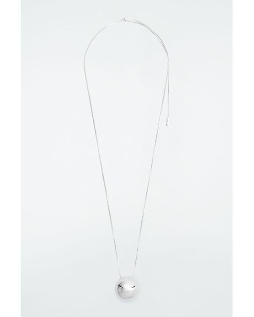 COS White Spherical Pendant Chain Necklace