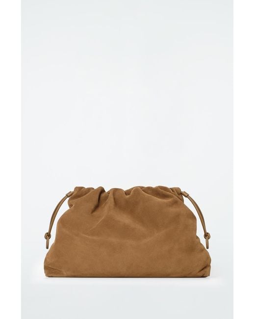 COS Brown Cavatelli Clutch Bag