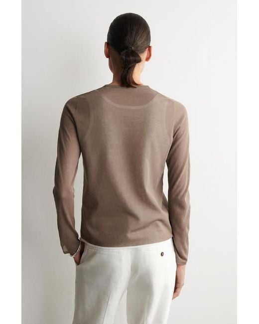 COS Natural Layered Knit Long-Sleved Top