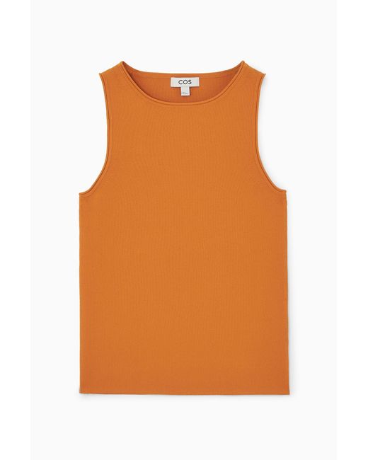 COS Orange Tubular Knitted Tank Top