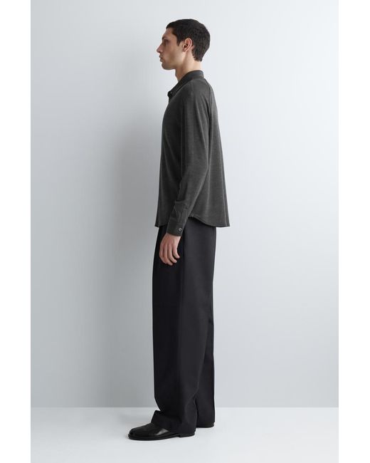 COS Black Wool-Blend Jersey Shirt for men