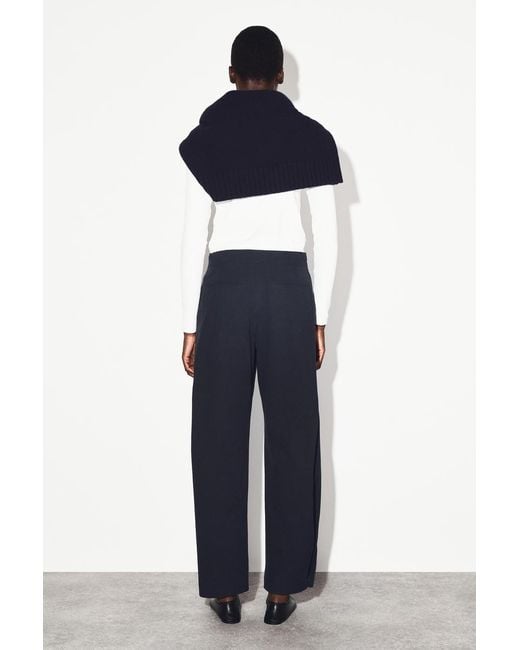 COS Blue Pima Cotton Barrel-Leg Pants