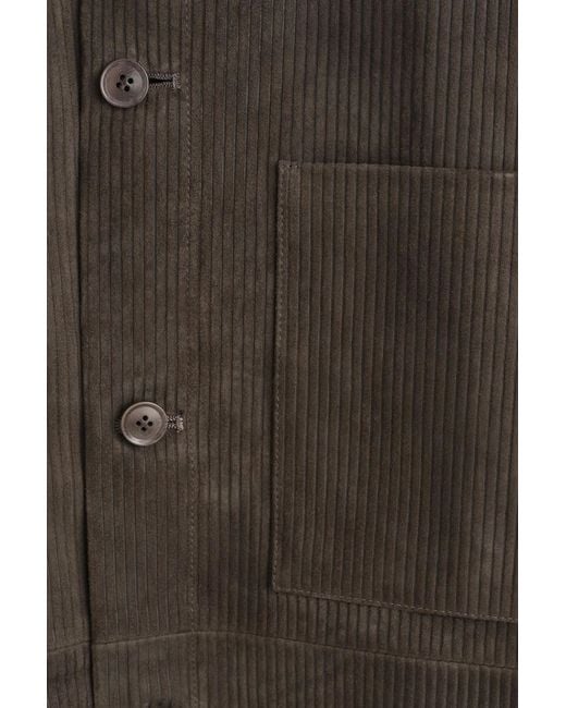 COS Brown Corded Suede Overshirt for men