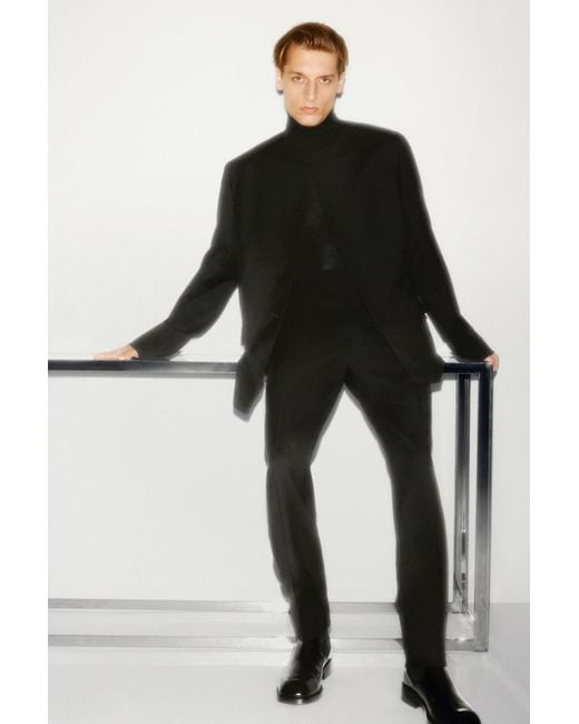 COS Black Collarless Wool Blazer for men