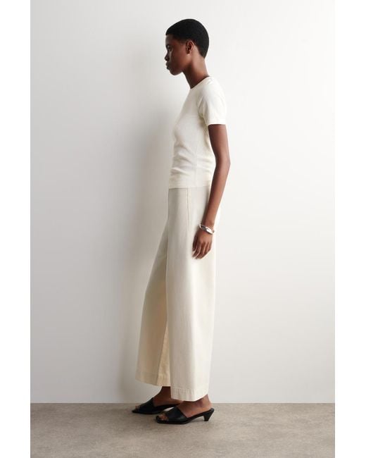 COS Natural Pointelle-Knit T-Shirt