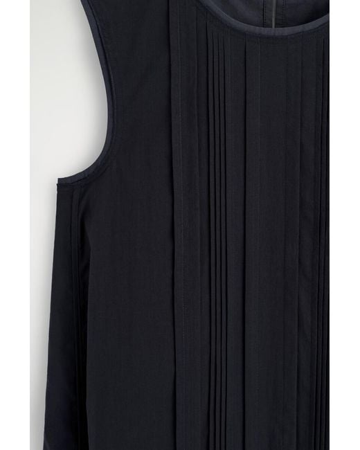 COS Blue Layered Pintucked Mini Dress