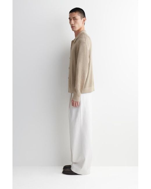 COS Natural Knitted Cotton-Paper Cardigan for men