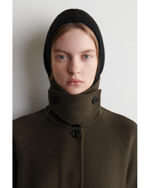 COS Black Ribbed Wool-Cashmere Balaclava