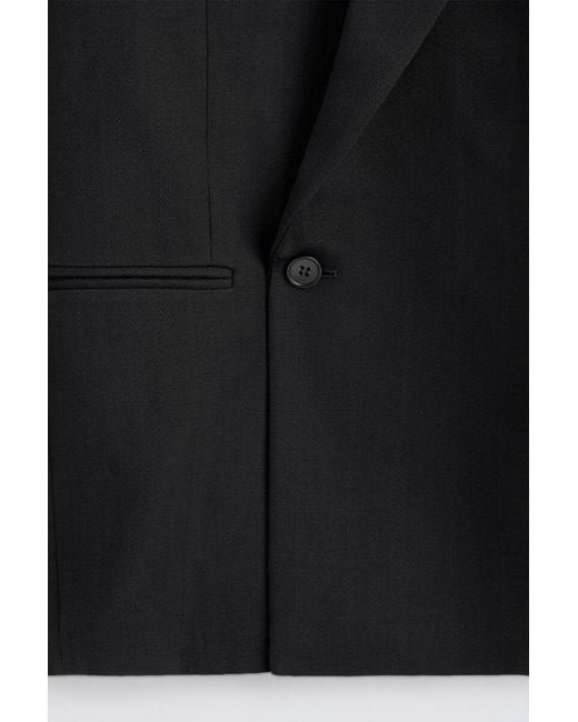 COS Black Double-Breasted Twill Blazer for men
