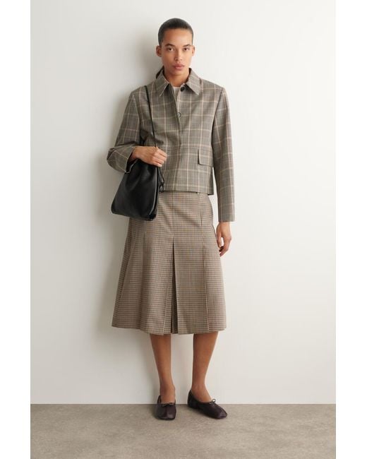COS Natural Checked Wool Jacket