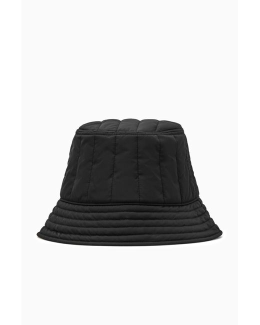 COS Black Quilted Bucket Hat for men