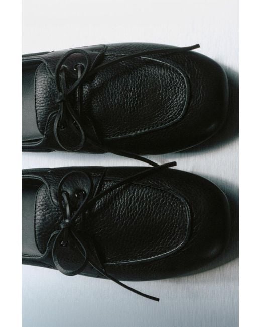 COS White Leather Moccasin Driving Shoes for men