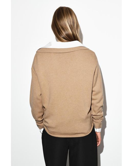 COS Natural Merino Wool Polo Sweater