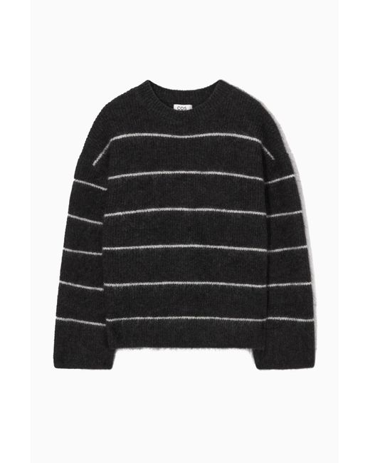 COS Black Textured Mohair-blend Sweater