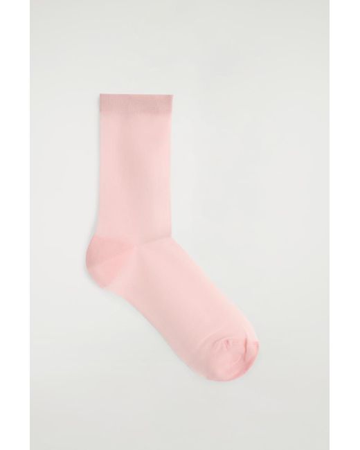 COS Pink Sheer Mesh Socks