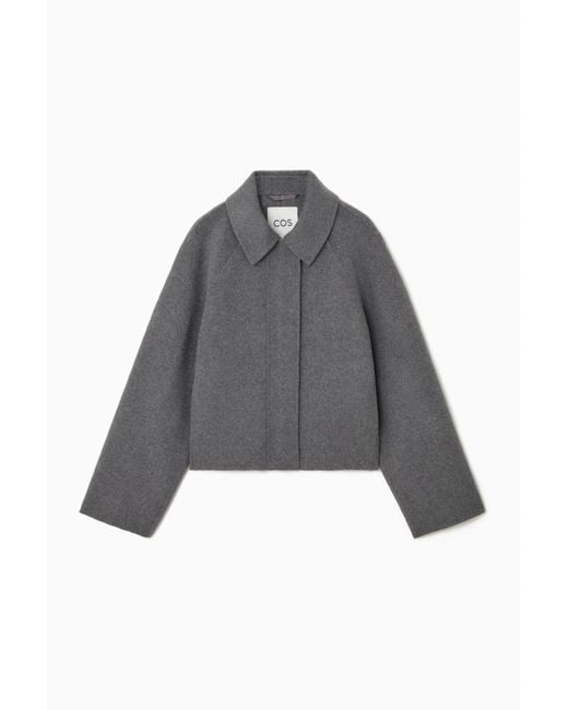 COS Gray Short Double-faced Wool Jacket