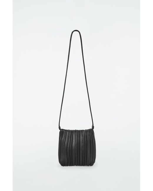 COS White Scallop Crossbody Bag - Leather