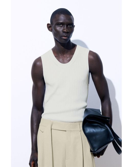 COS White The Ribbed-knit Tank Top for men
