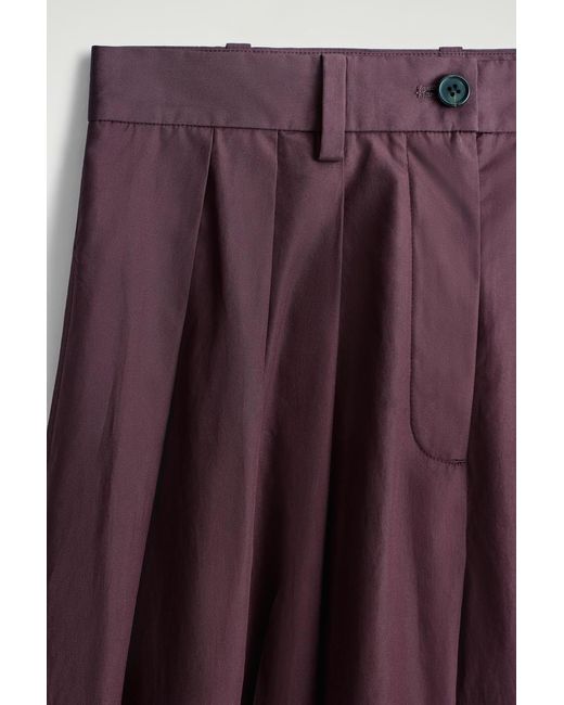 COS Purple Pleated Cotton Pants