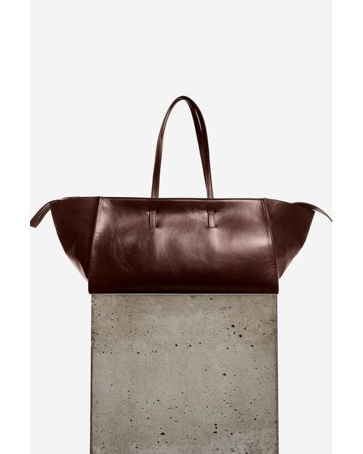 COS Brown Monument Tote Bag
