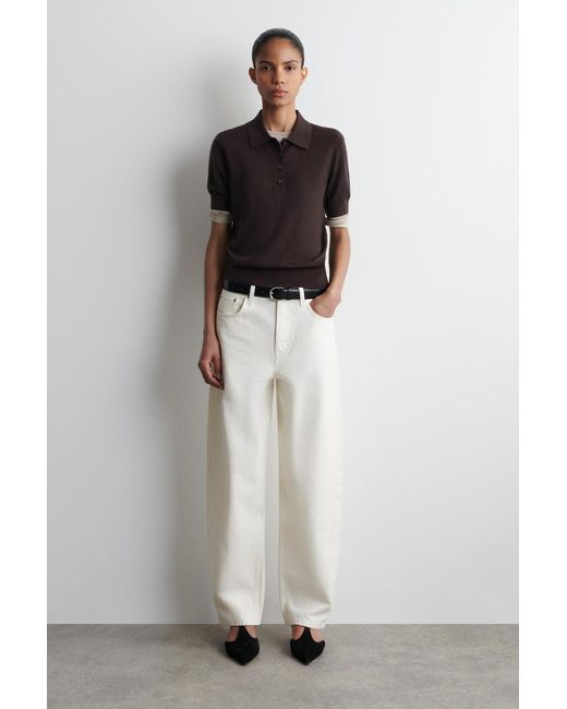 COS Blue Shrunken Wool-Blend Polo Shirt