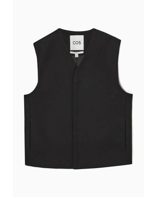 COS Black Relaxed-fit Twill Liner Gilet for men