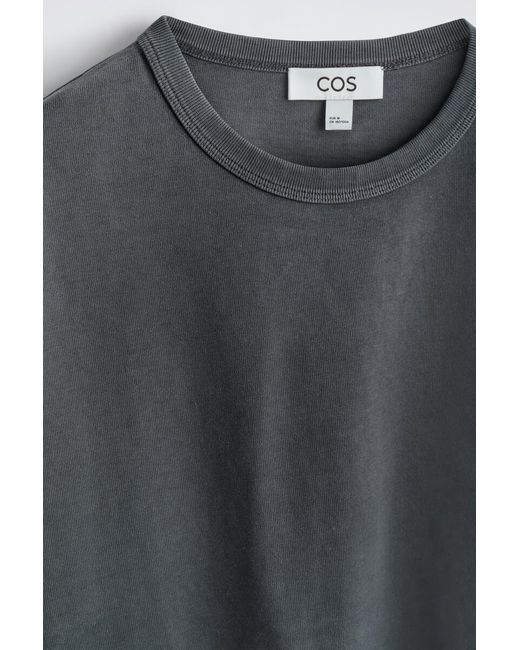 COS Gray Relaxed Heavyweight Washed-Cotton T-Shirt for men