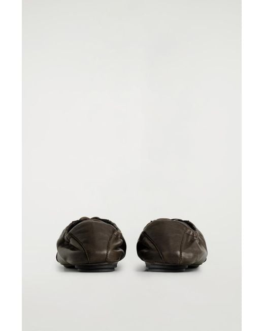 COS Brown Leather Ballet Trainers