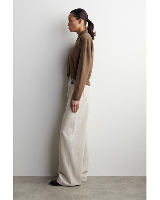 COS White Dial Wide-Leg Jeans