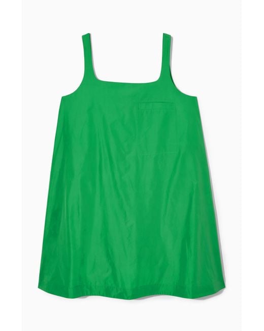 COS Green Contrast-panel Mini Dress