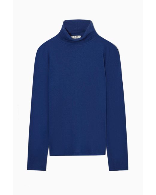 COS Slim-fit Roll-neck Top in Blue for Men | Lyst