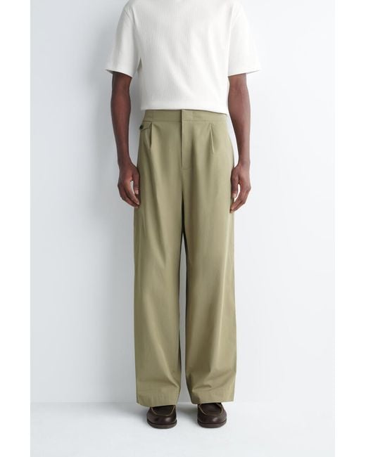 COS Green Pocket-Detail Relaxed-Fit Wide-Leg Pants for men