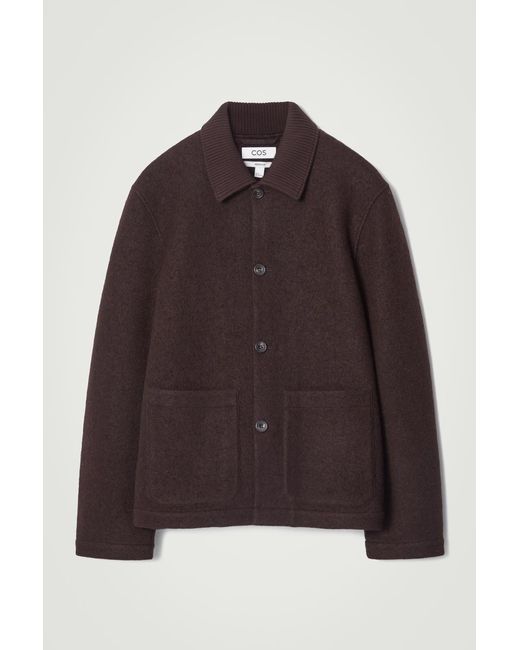 COS Brown Boiled-Wool Chore Jacket for men