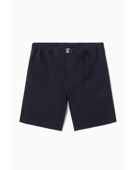 COS Blue Buckled Utility Shorts for men