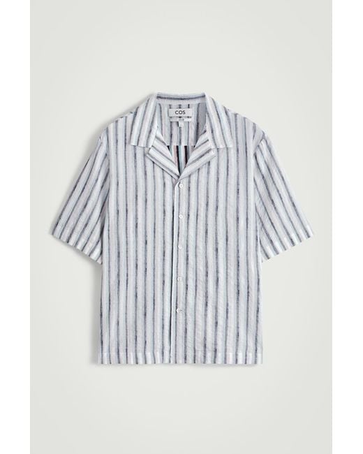 COS Blue Striped Resort Shirt for men