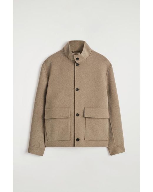 COS Natural Double-Faced Wool Mock Neck Jacket for men