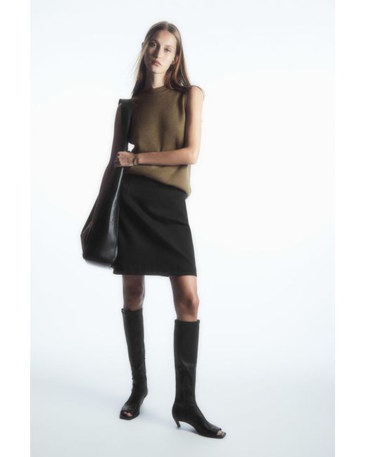 COS Black Twill Mini Skirt