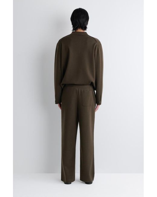 COS Green Knitted Wool Straight-Leg Trousers for men