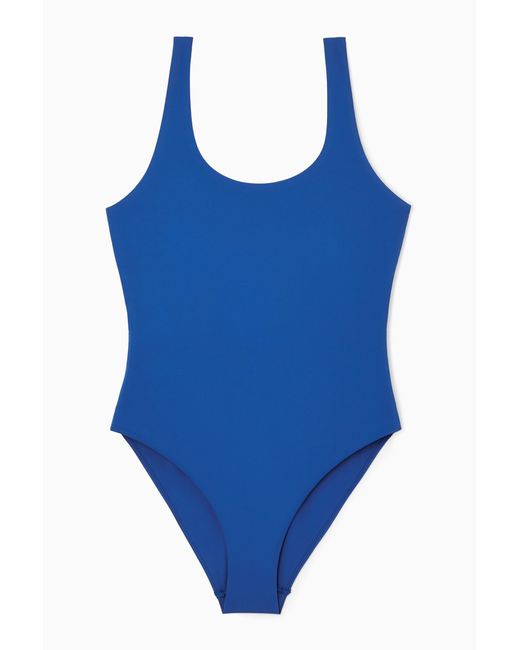 COS Blue Scoop-neck Swimsuit