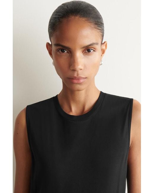 COS Black Sculptural Cotton-Jersey Midi Dress