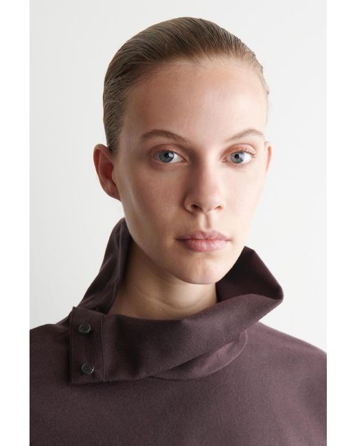 COS Purple Wool-Flannel Top